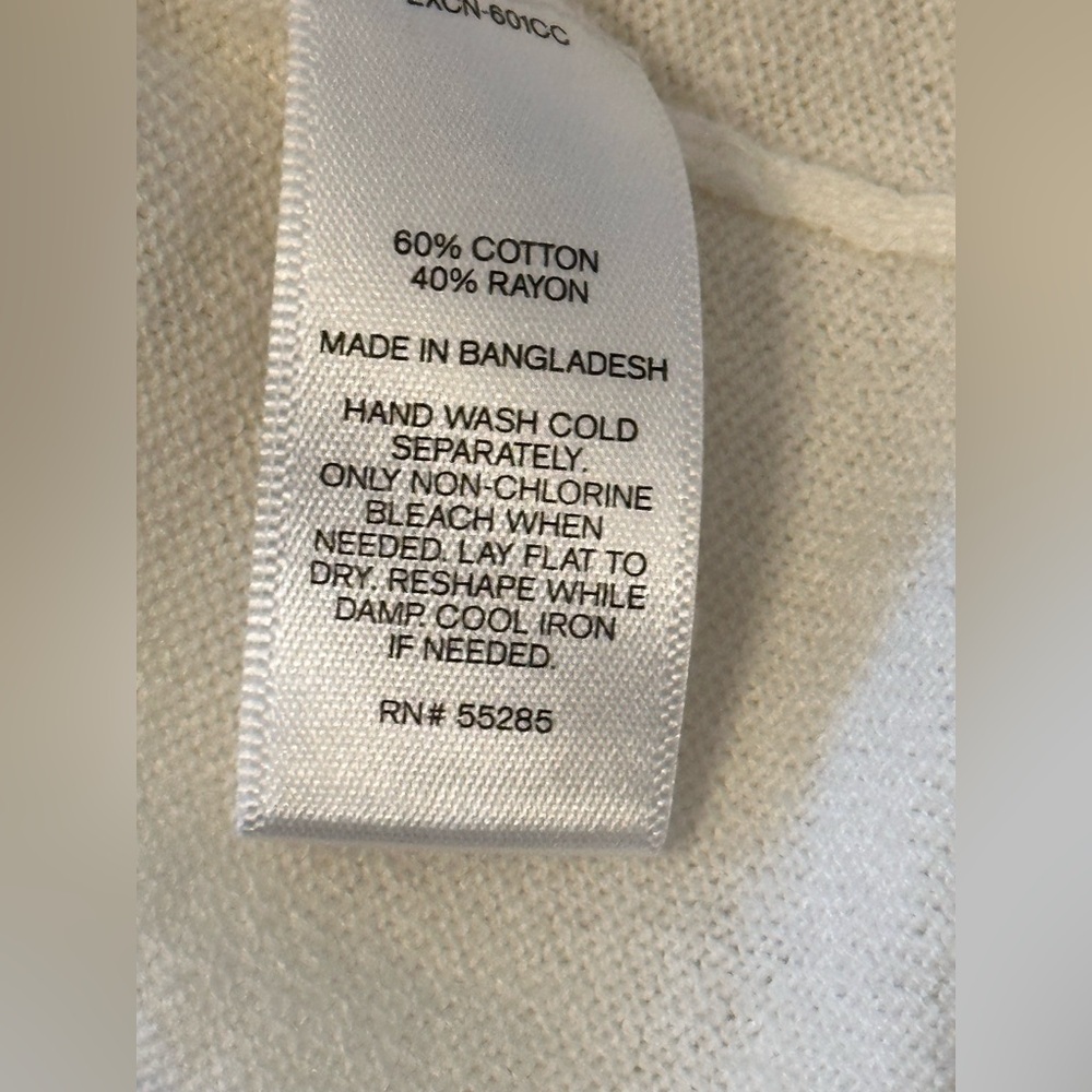 EXPRESS CREAM OPEN-FRONT CARDIGAN. 
SIZE: LARGE - Picture 6 of 6